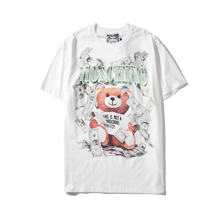 Moschino Teddy Bear & Money T-Shirt Without Collar 'White' - SleekGait