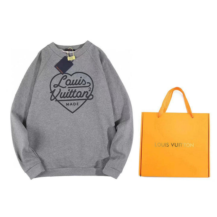 Louis Vuitton x Nigo Printed Heart Sweatshirt Light Grey - SleekGait