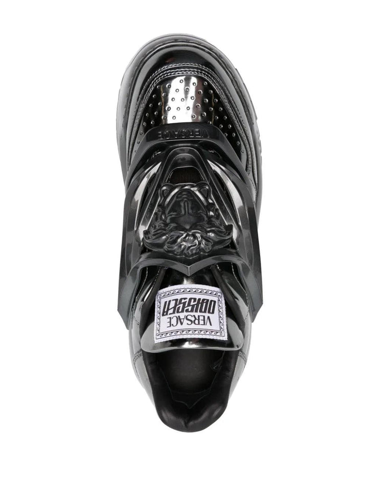 Versace Odissea metallic-effect sneakers - SleekGait