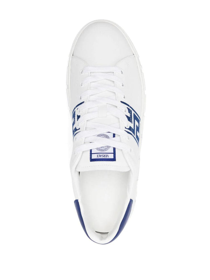 Versace Greca-embroidery leather sneakers - SleekGait