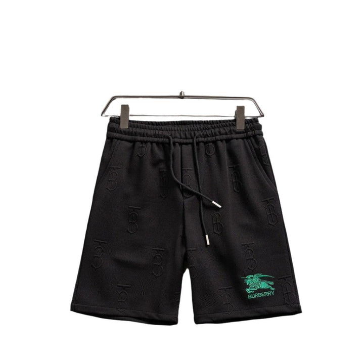 Burberry Men's Striped Cotton Knit Basketball Shorts 'Black/Green' - SleekGait