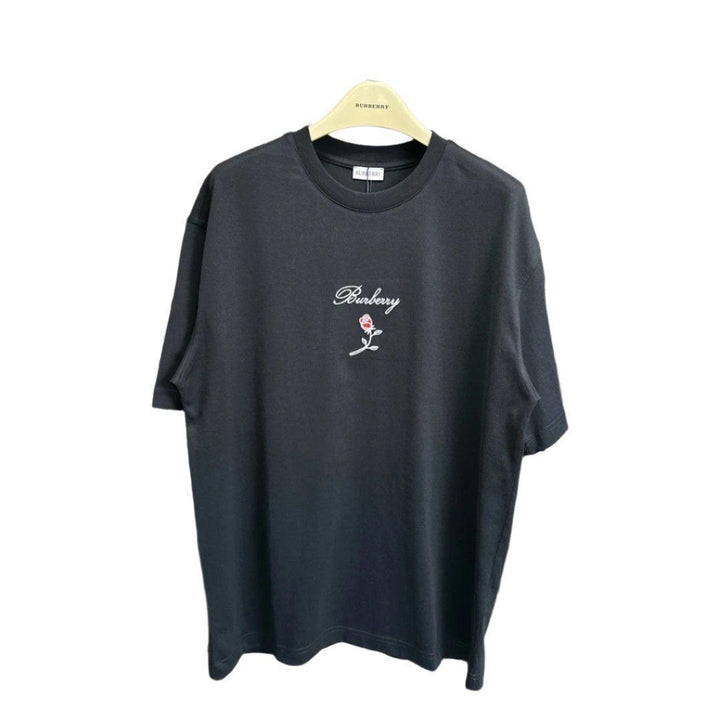 Burberry T-Shirt With Rose Without Collar 'Black' - SleekGait