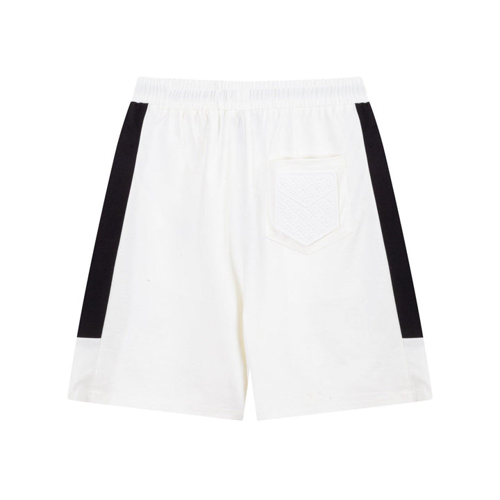 Burberry Men's Striped Cotton Knit Basketball Shorts 'White/Black' - SleekGait