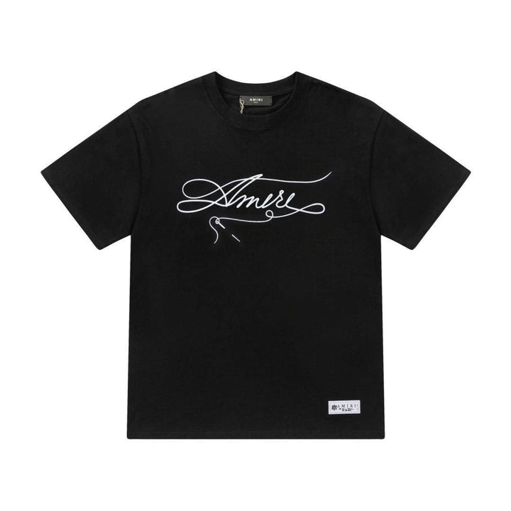 Amiri Black T-Shirt Without Collar - SleekGait