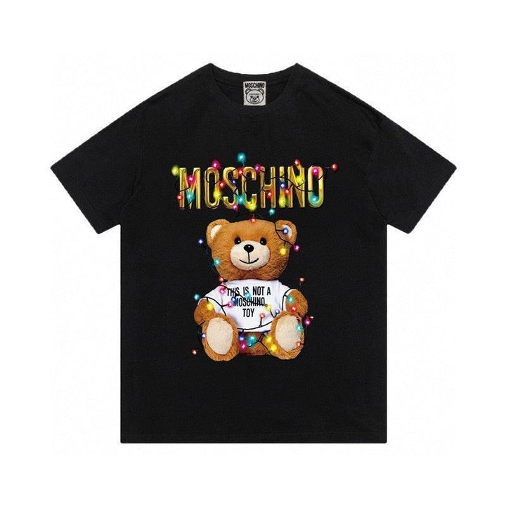 Moschino Christmas Light Teddy Bear T-Shirt Without Collar 'Black' - SleekGait
