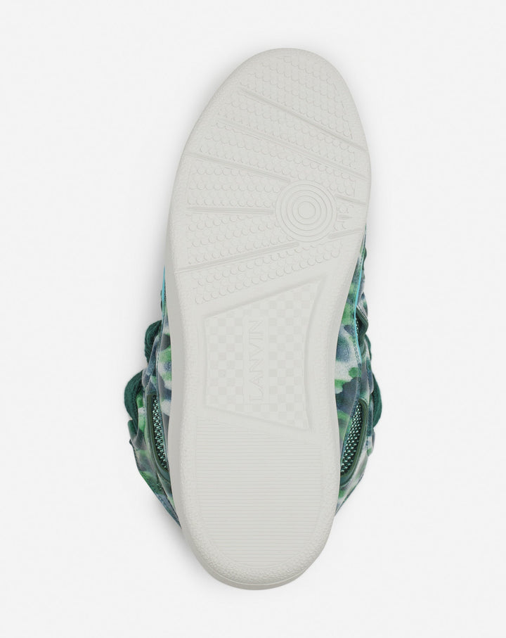 Lanvin CURB LEATHER SNEAKERS WITH SPARKLES