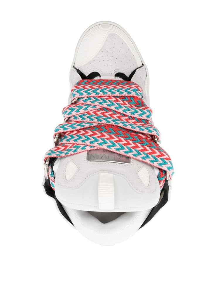 Curb panelled suede sneakers