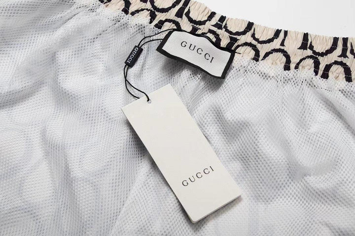 Maxi Gucci Print Fabric Short 'Beige' - SleekGait
