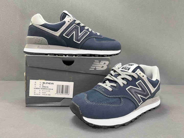 New Balance 574 Navy White - SleekGait