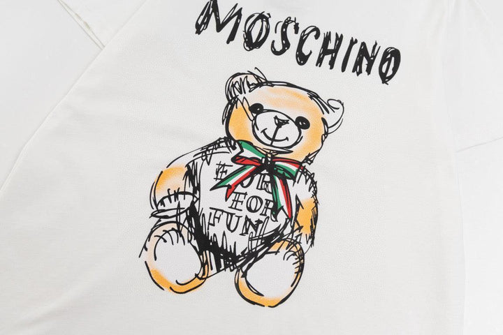 Moschino Teddy Bear T-Shirt Without Collar 'White' - SleekGait