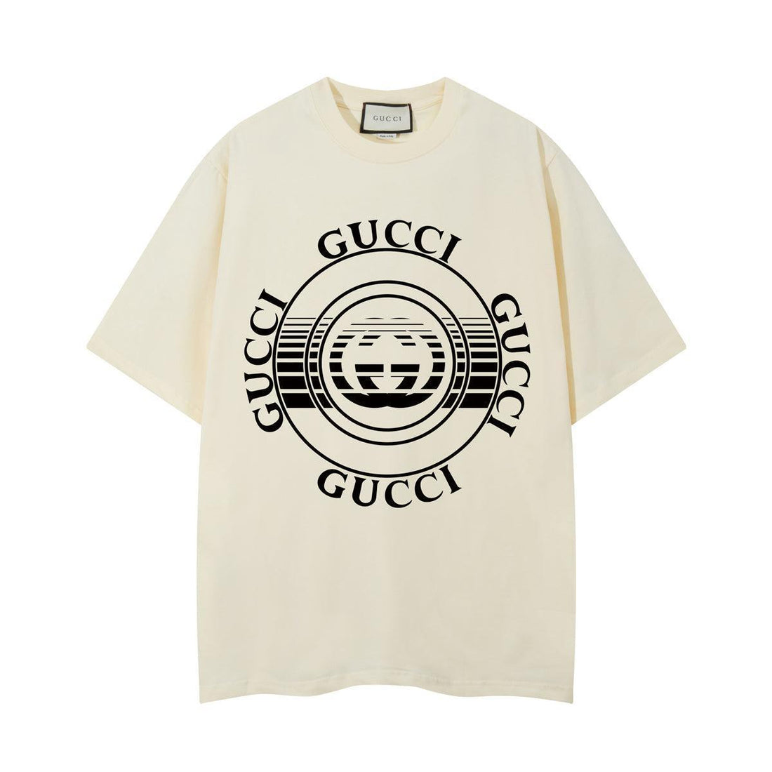 Gucci T-Shirt Without Collar 'Beige & Black' - SleekGait