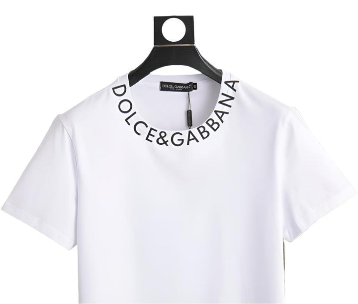 Dolce & Gabbana T-Shirt Without Collar 'White & Black' - SleekGait