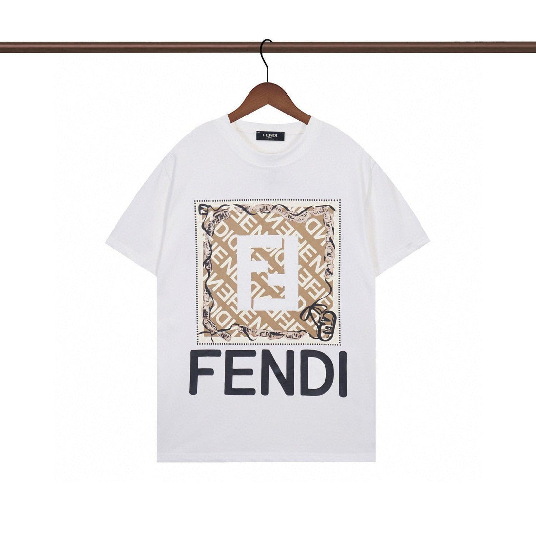 Fendi T-Shirt without Collar 'White' - SleekGait