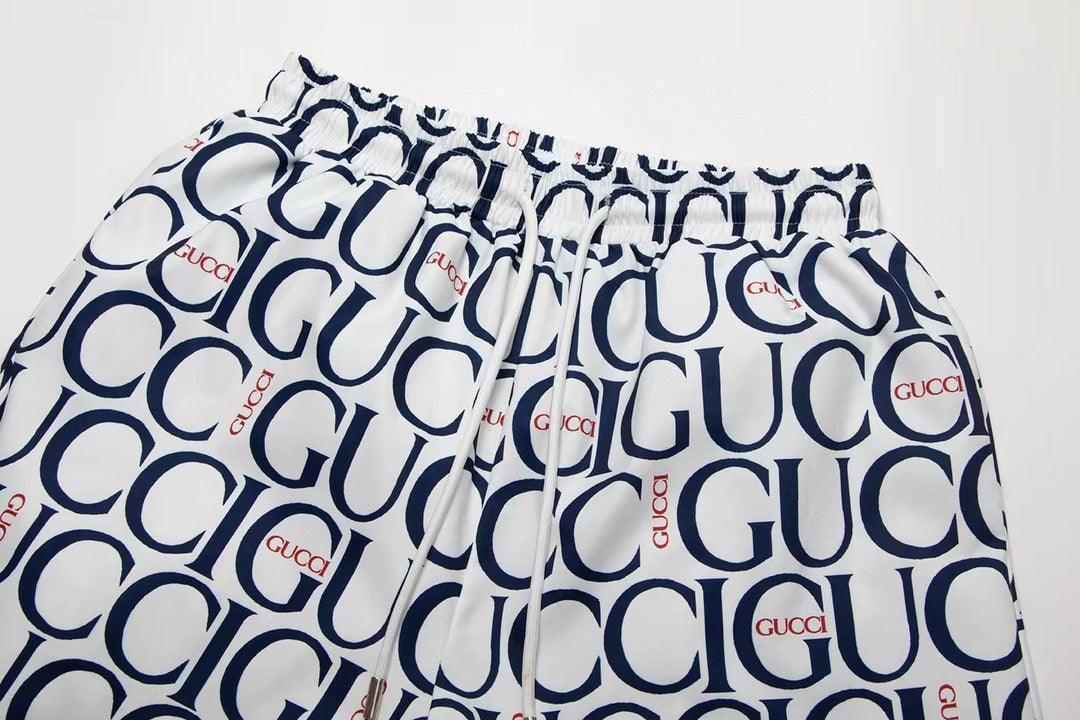 Maxi Gucci Print Fabric Short 'Blue' - SleekGait