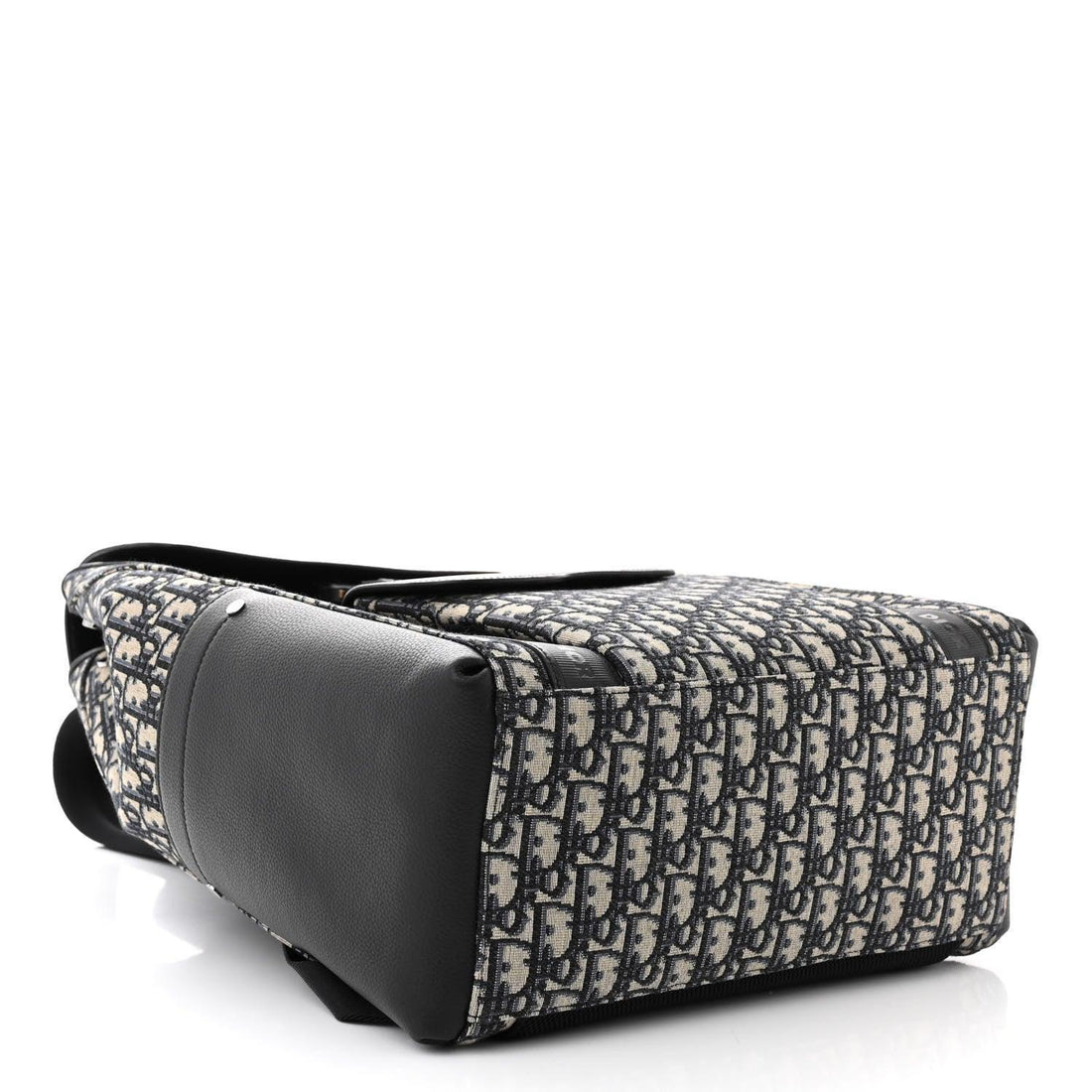Christian Dior Oblique Jacquard Grained Calfskin Saddle Backpack With Flap - SleekGait