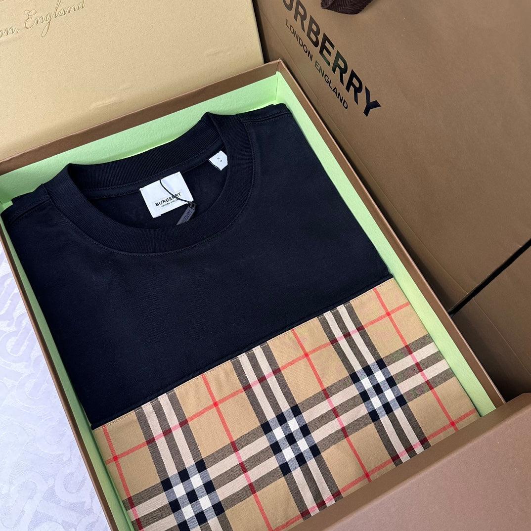 Burberry T-Shirt Without Collar 'Black & Beige' - SleekGait