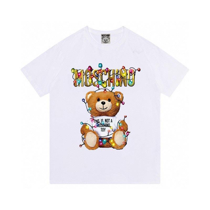 Moschino Christmas Light Teddy Bear T-Shirt Without Collar 'White' - SleekGait