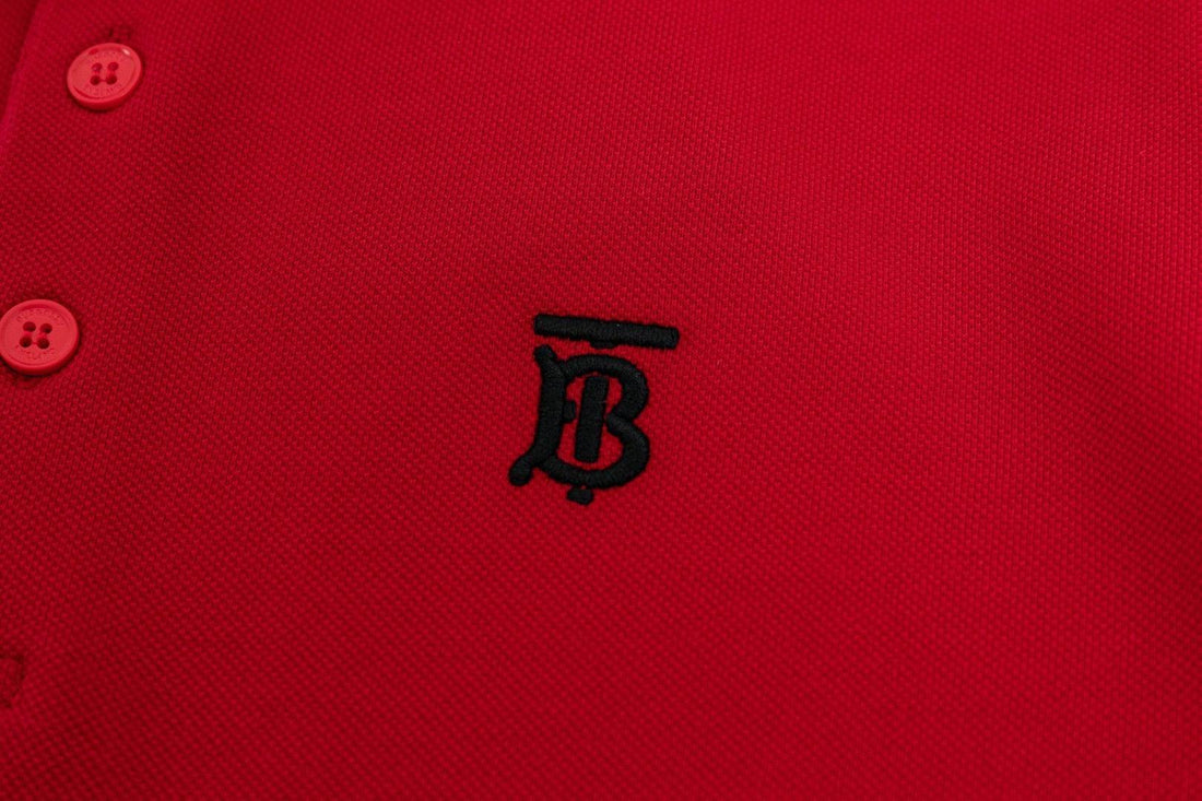 Burberry Red T-Shirt With Collar - SleekGait