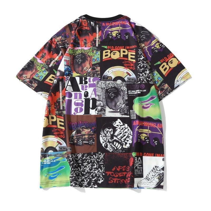 BATHING APE MEN T-SHIRT CUT AND SEWN BAPE ALBUM MONOGRAM TEE - SleekGait