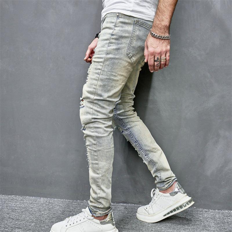 Men's Skinny Motorcycle Jeans - Skinny Motorcycle Jeans Men's Fashion - SleekGait