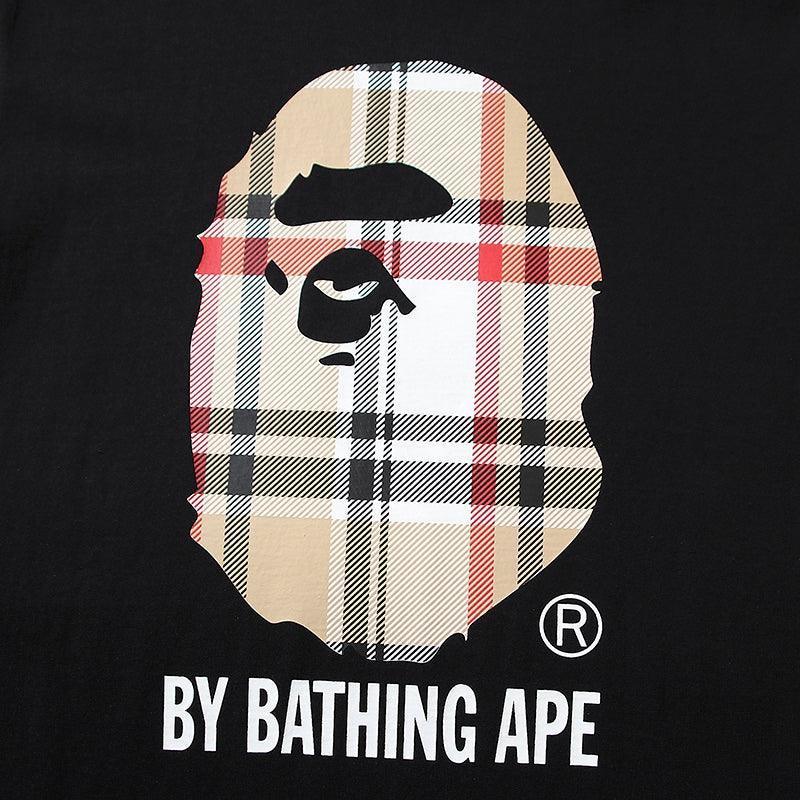 Bathing Ape Check by Bathing Tee Black/Beige - SleekGait