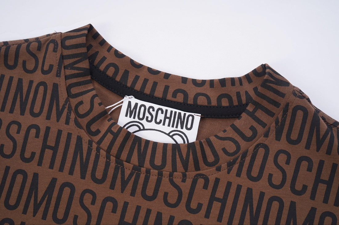 Moschino T-Shirt Without Collar 'Brown-Black' - SleekGait