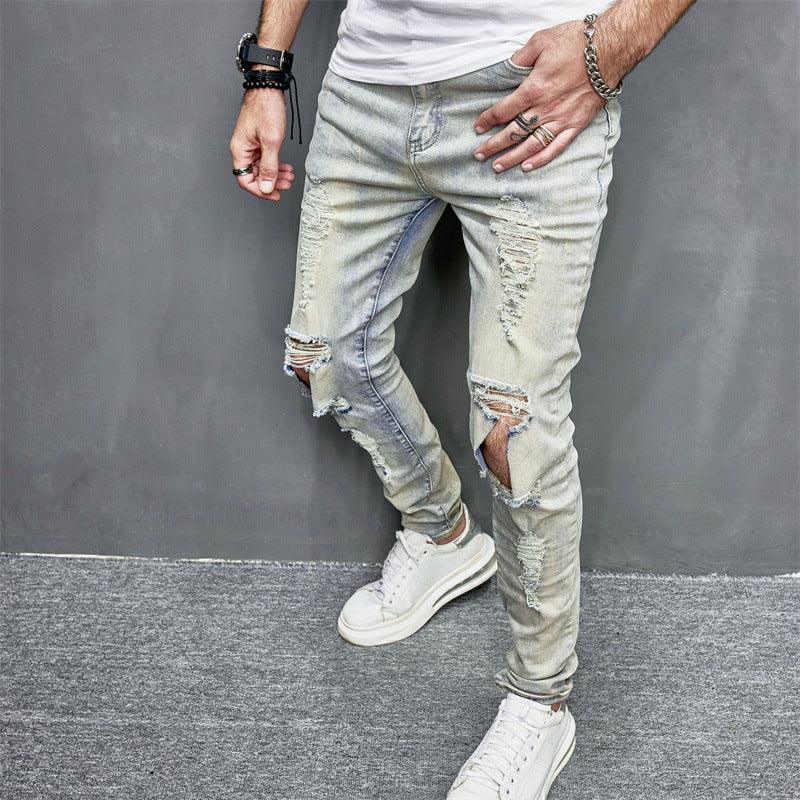 Men's Skinny Motorcycle Jeans - Skinny Motorcycle Jeans Men's Fashion - SleekGait