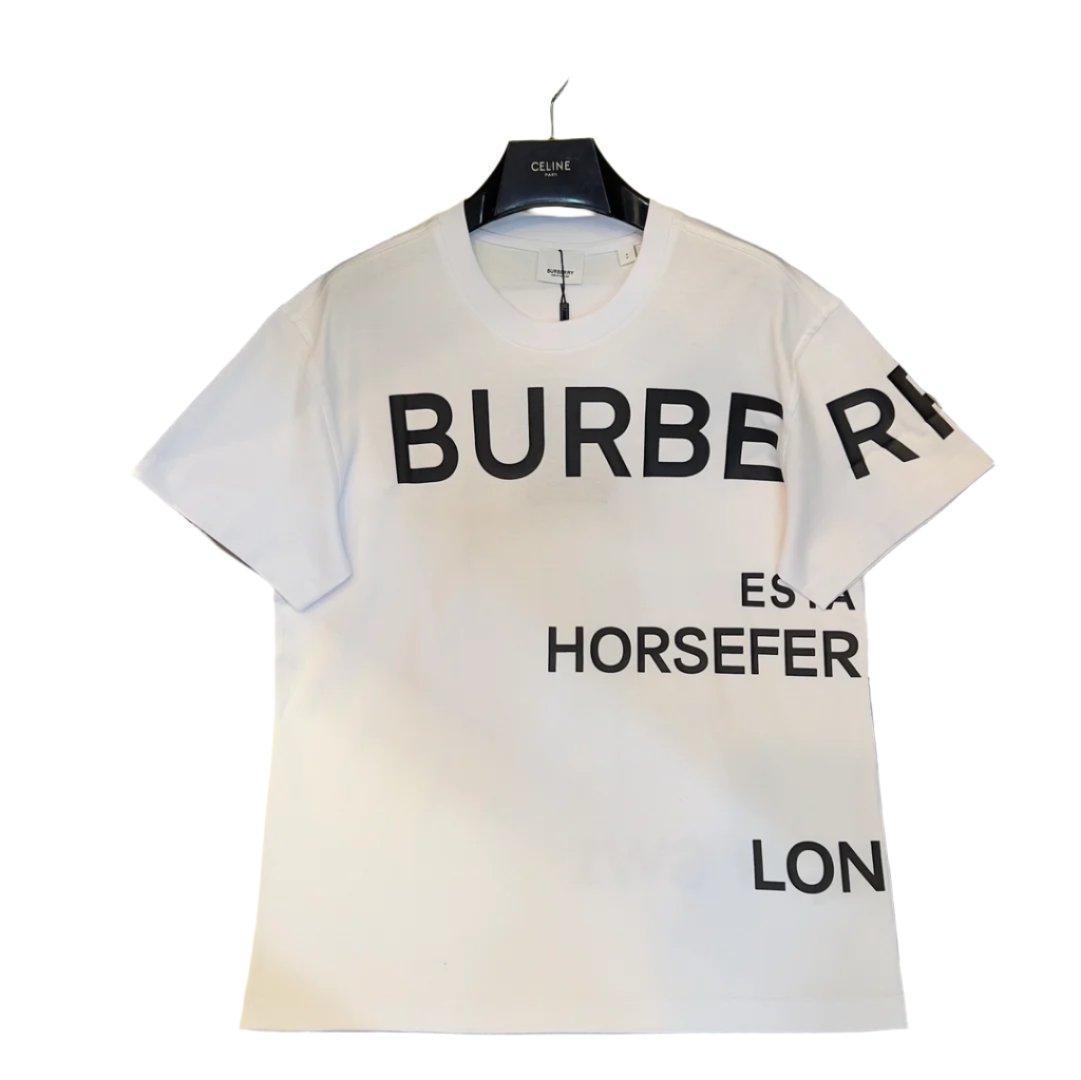 Burberry White T-Shirt Without Collar - SleekGait