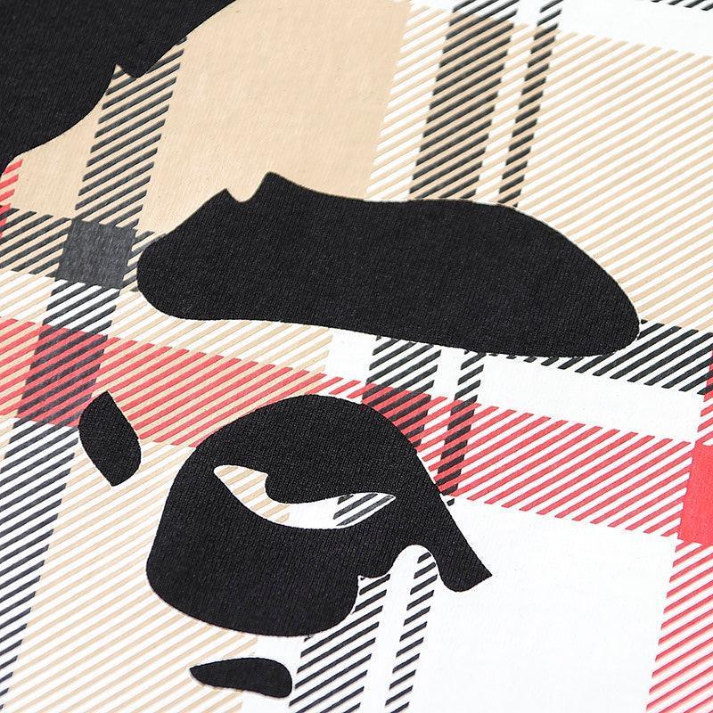 Bathing Ape Check by Bathing Tee Black/Beige - SleekGait