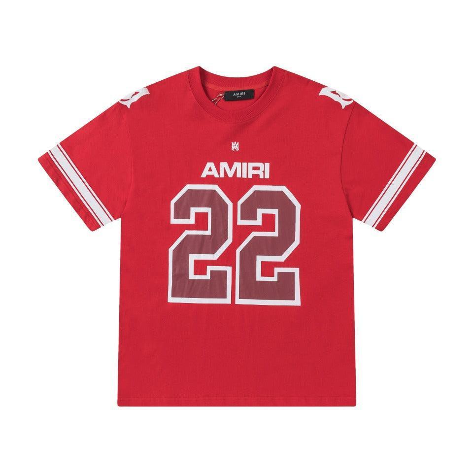 Amiri 22 Red T-Shirt Without Collar - SleekGait