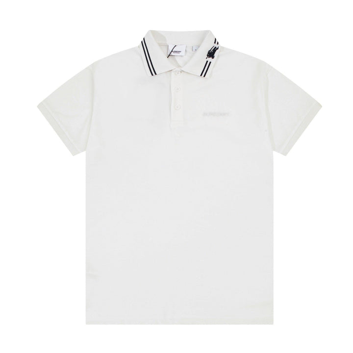 Burberry White T-Shirt With Collar - SleekGait