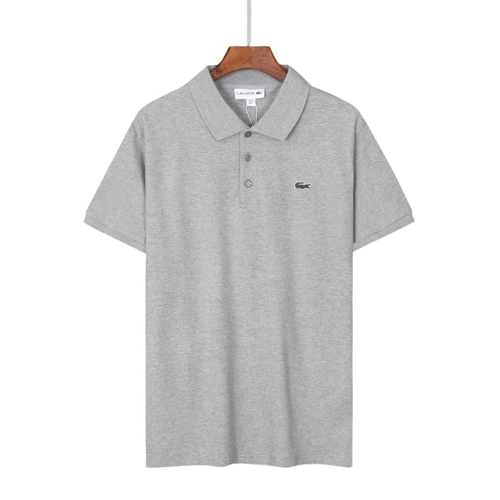 Lacoste Grey T-Shirt with Collar - SleekGait