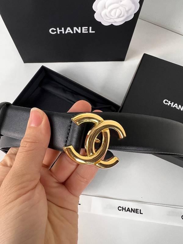Chanel Leather Women’s Belt 'Black/Gold' - SleekGait