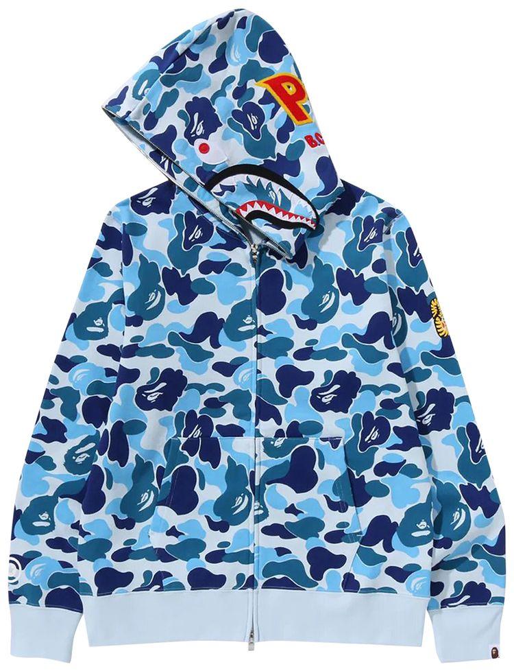 BAPE ABC CAMO SHARK FULL ZIP HOODIE 'BLUE' - SleekGait