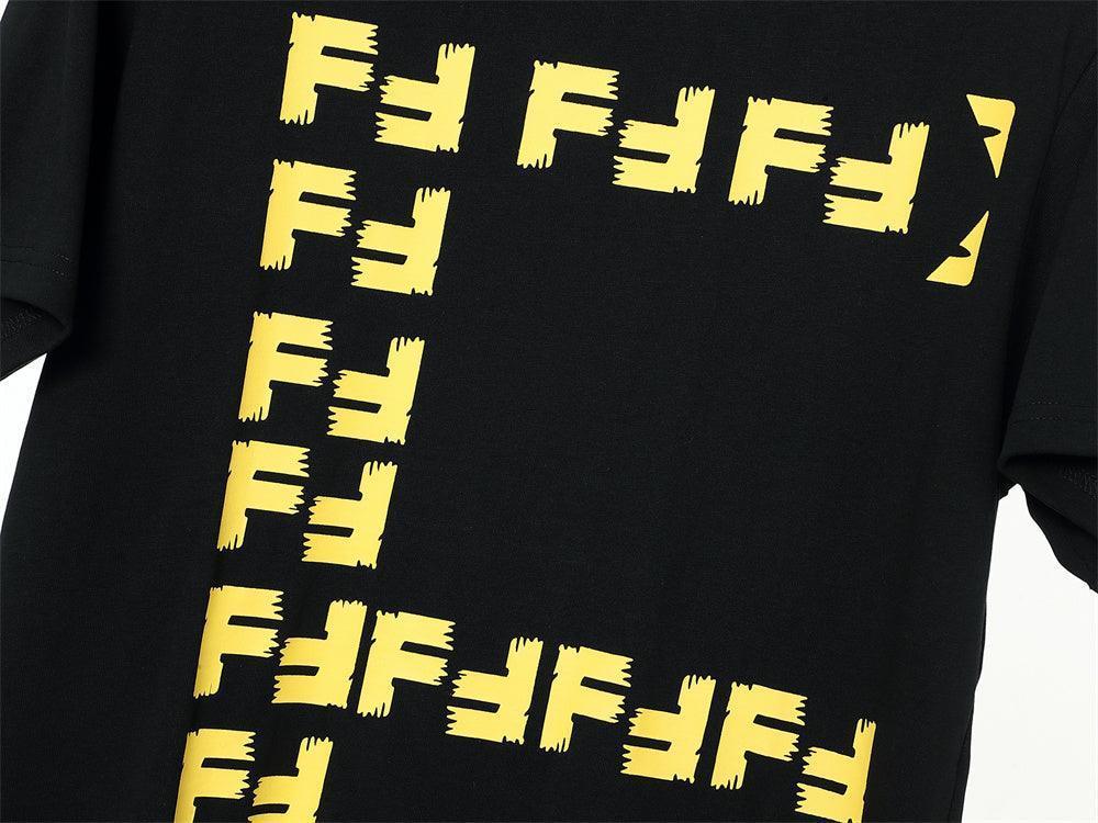 Fendi T-Shirt without Collar 'Black-Yellow' - SleekGait