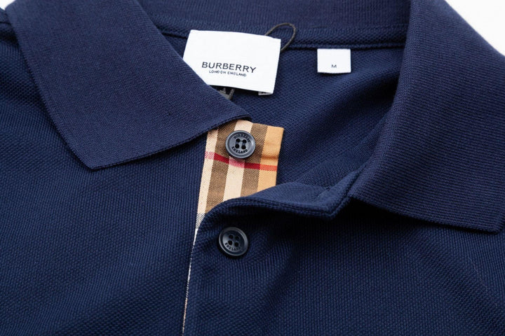 Burberry Blue T-Shirt With Collar - SleekGait