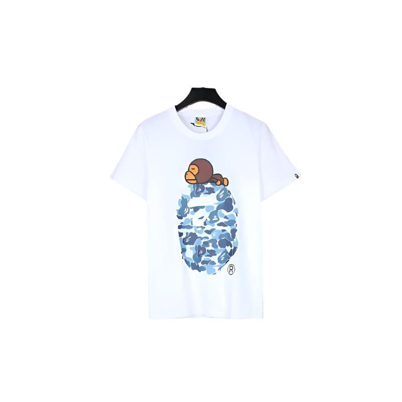 Bathing Ape White T-Shirt without Collar - SleekGait