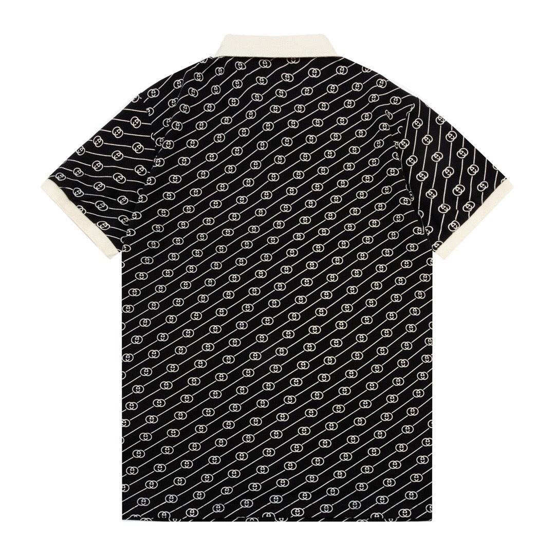 Gucci Black T-shirt with a collar - SleekGait