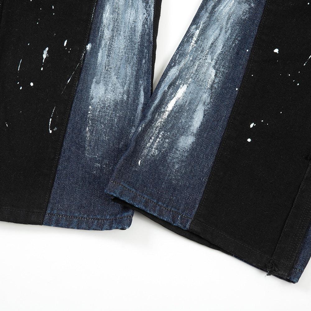 Painting Splash-ink Loose Jeans For Men - SleekGait