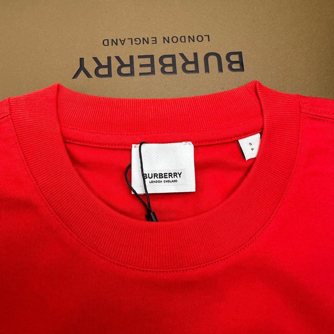 Burberry Red T-Shirt Without Collar - SleekGait