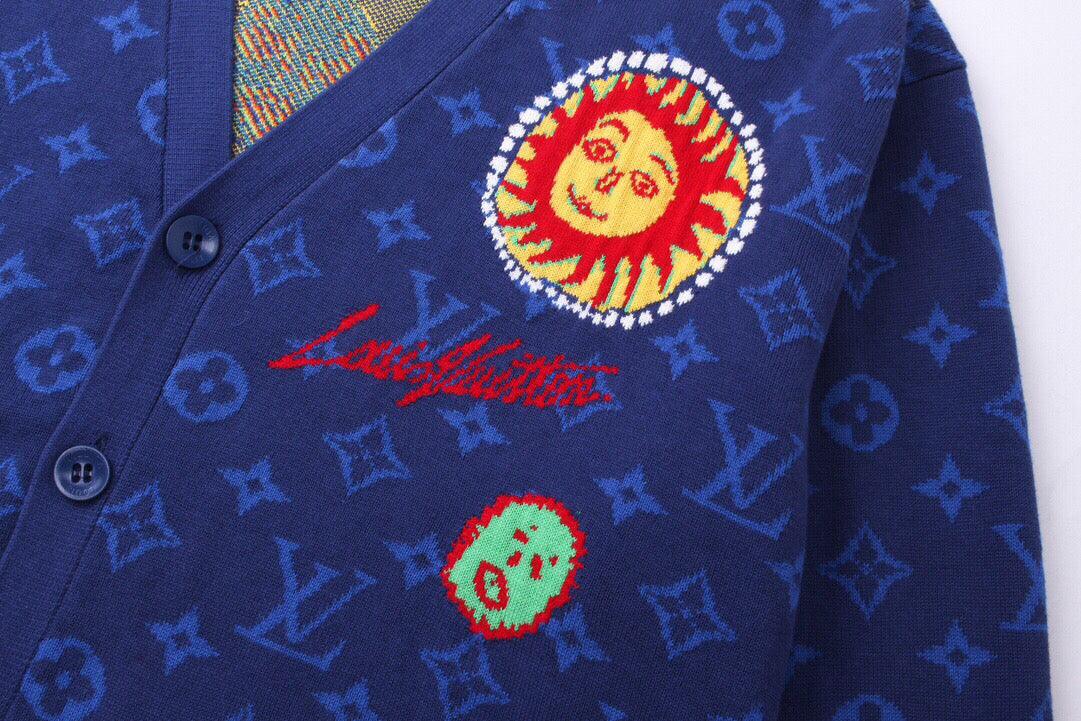 Louis Vuitton Yayoi Kusama Blue Monogram Cardigan - SleekGait