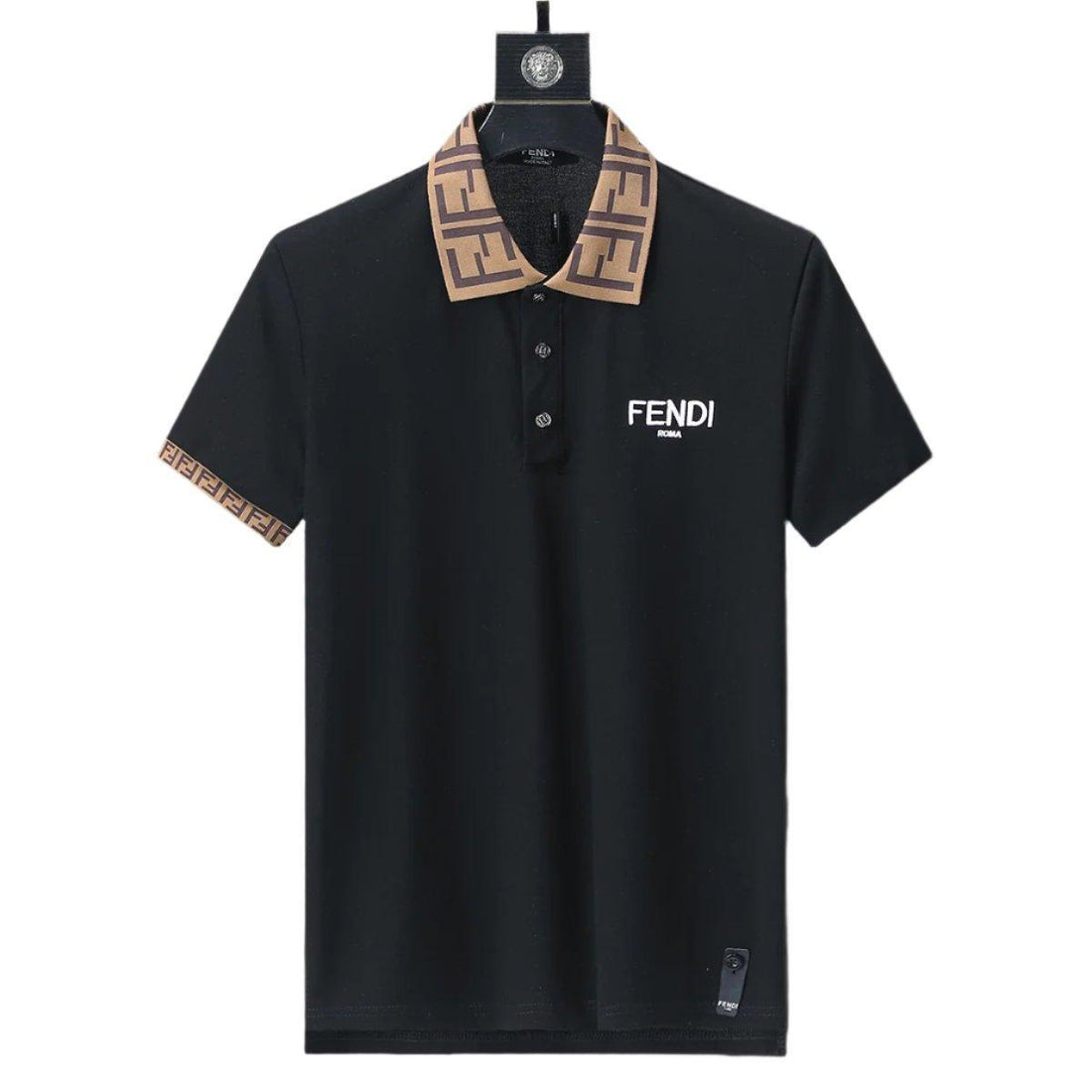 Fendi Black T-shirt with Collar - SleekGait