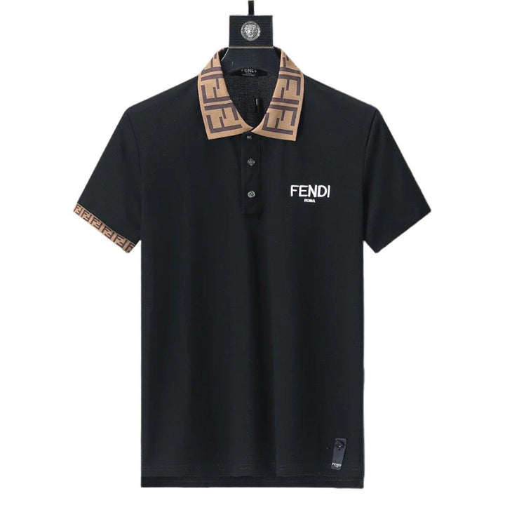 Fendi Black T-shirt with Collar - SleekGait