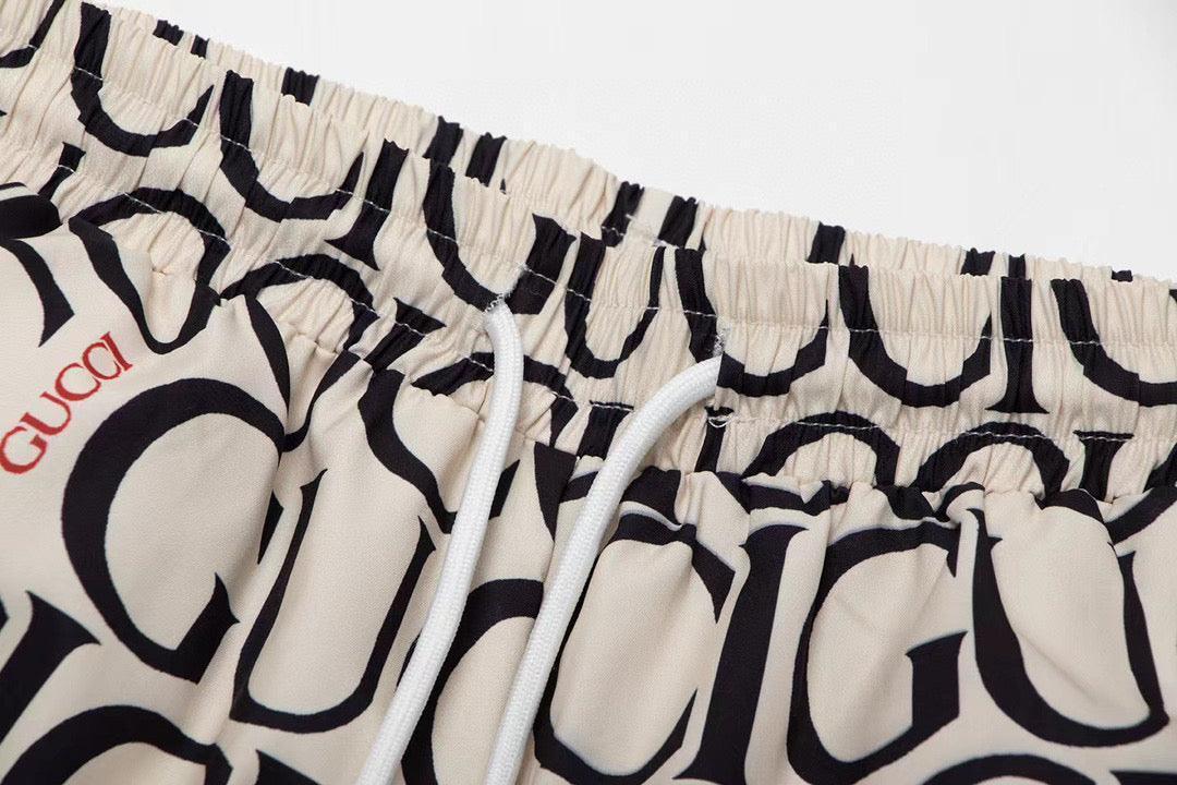 Maxi Gucci Print Fabric Short 'Beige' - SleekGait