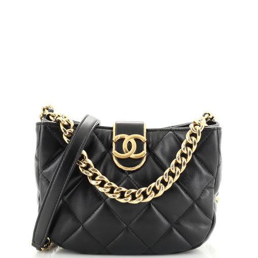 Chanel CC Chain Hobo Quilted Lambskin Small - SleekGait