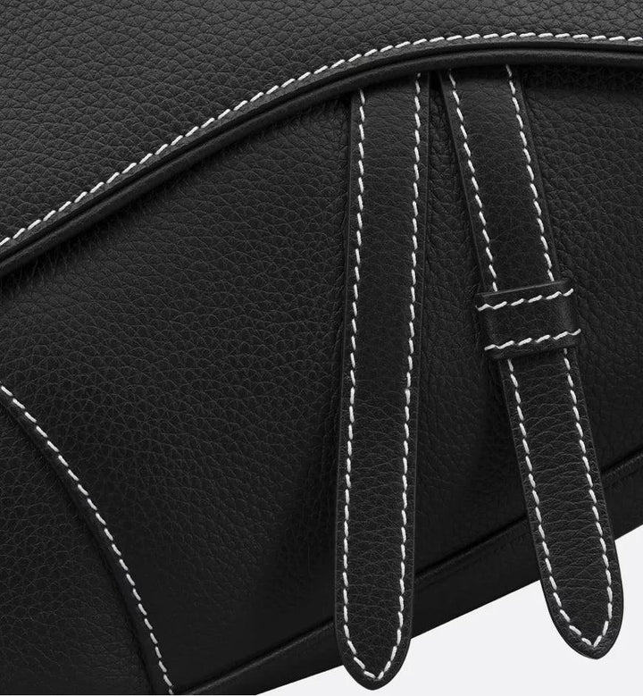 Dior Saddle Bag Black Grained Calfskin - SleekGait