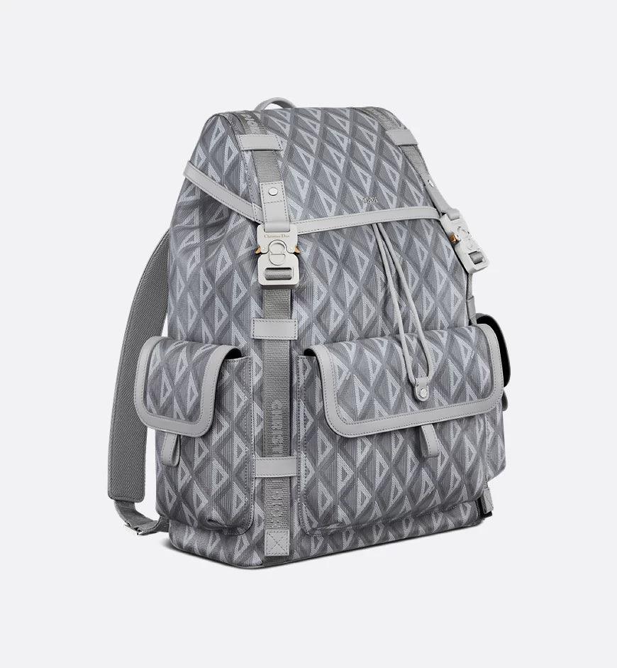 Dior Gray Coated Cotton Canvas with CD Diamond Print and Dior Gray Smooth Calfskin - SleekGait