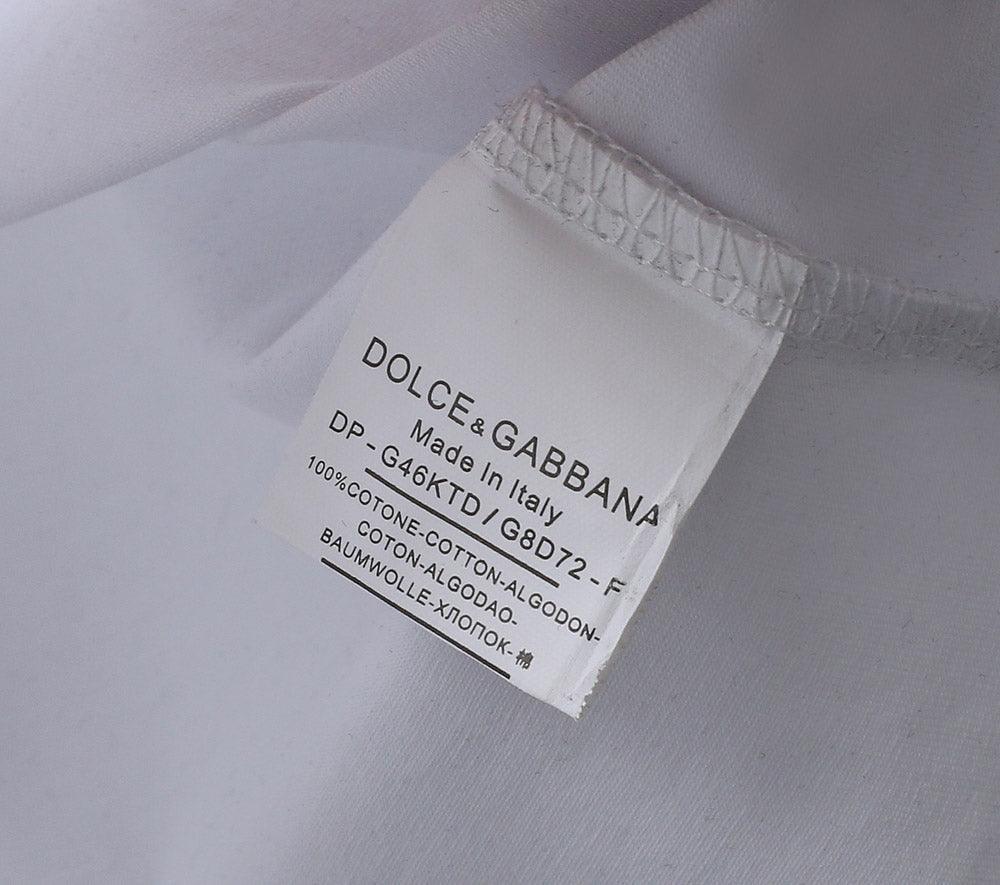 Dolce & Gabbana T-Shirt Without Collar 'White & Black' - SleekGait