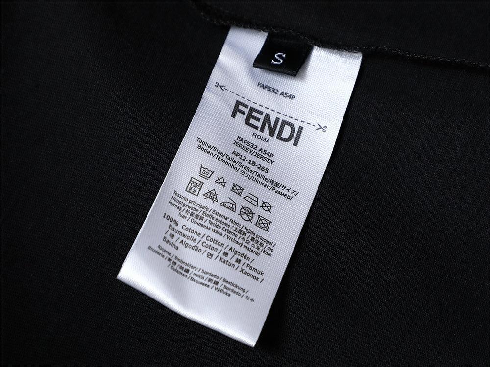 Fendi Roma T-Shirt without Collar 'Black' - SleekGait