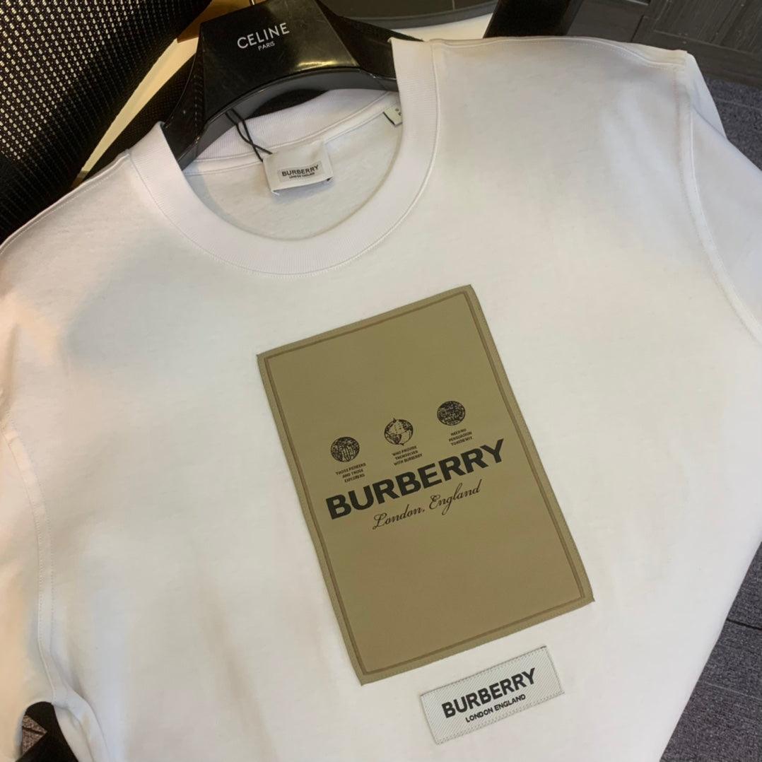 Burberry White T-Shirt Without Collar - SleekGait